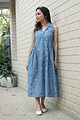 Image for Kusvaa Dr088 Ishudhi Handloom Cotton A Line Dress Pocket