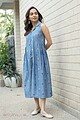 Image for Kusvaa Dr088 Ishudhi Handloom Cotton A Line Dress Side