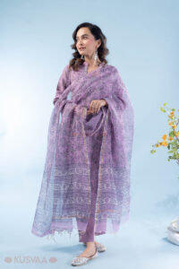Image for Kusvaa Kds033 Tushati Kurta With Dupatta Set Side
