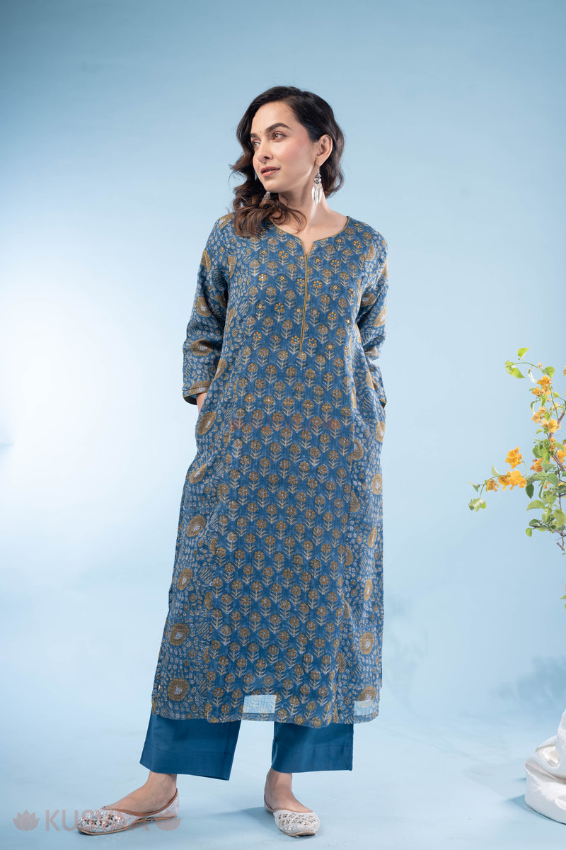 Image for Kusvaa Kds034 Aaryahi Kurta With Dupatta Set Pocket