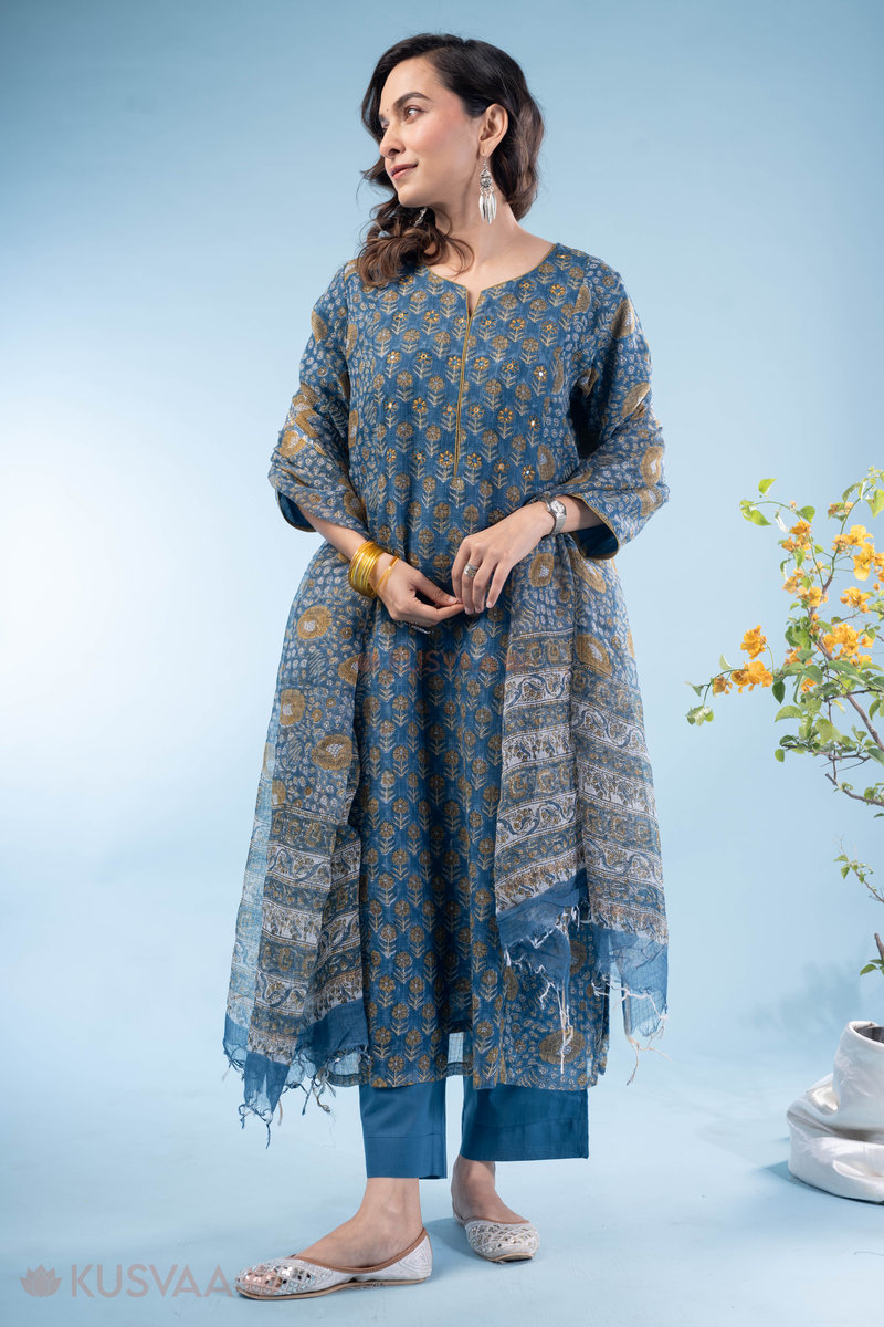 Image for Kusvaa Kds034 Aaryahi Kurta With Dupatta Set Side