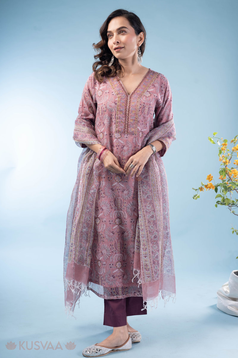 Image for Kusvaa Kds035 Mukta Kurta With Dupatta Set Side