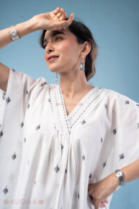 Image for Kusvaa Shkaf004 Jeena Handloom Cotton Kaftan Featured