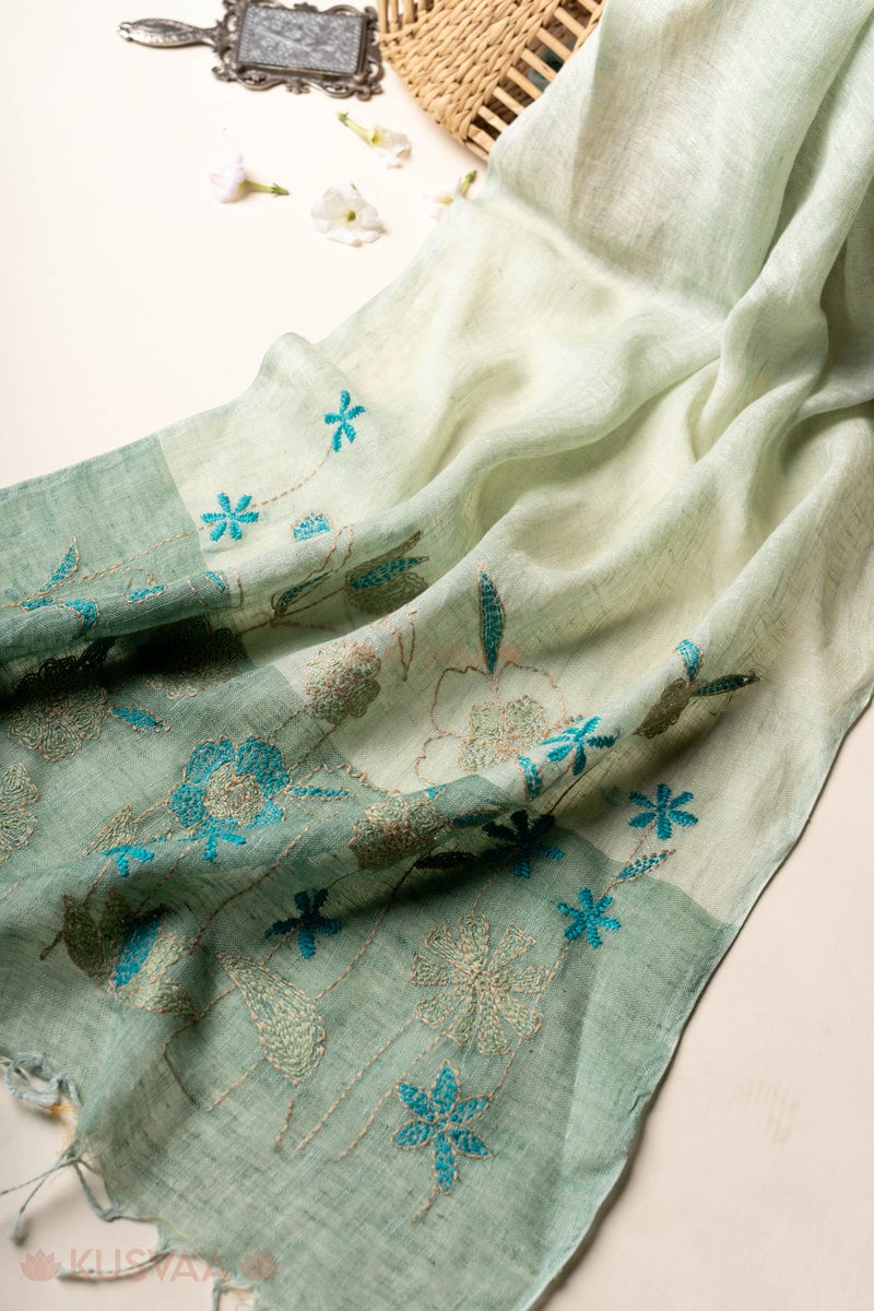 Image for Kusvaa Sto001 Bharvya Linen Stole Side