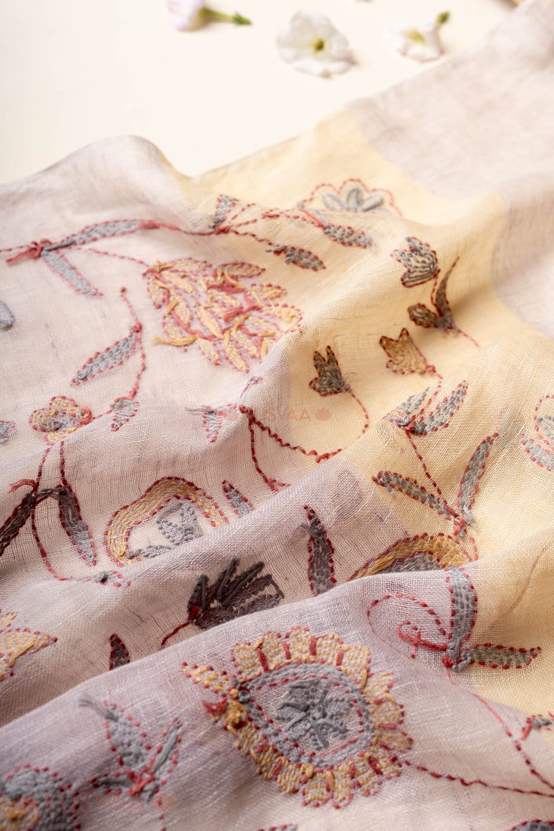 Image for Kusvaa Sto006 Vishani Linen Stole Closeup 2