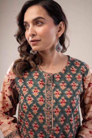 Image for Kusvaa Wkr300 Prita Handblock Cotton A Line Kurta Featured