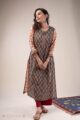 Image for Kusvaa Wkr300 Prita Handblock Cotton A Line Kurta Front