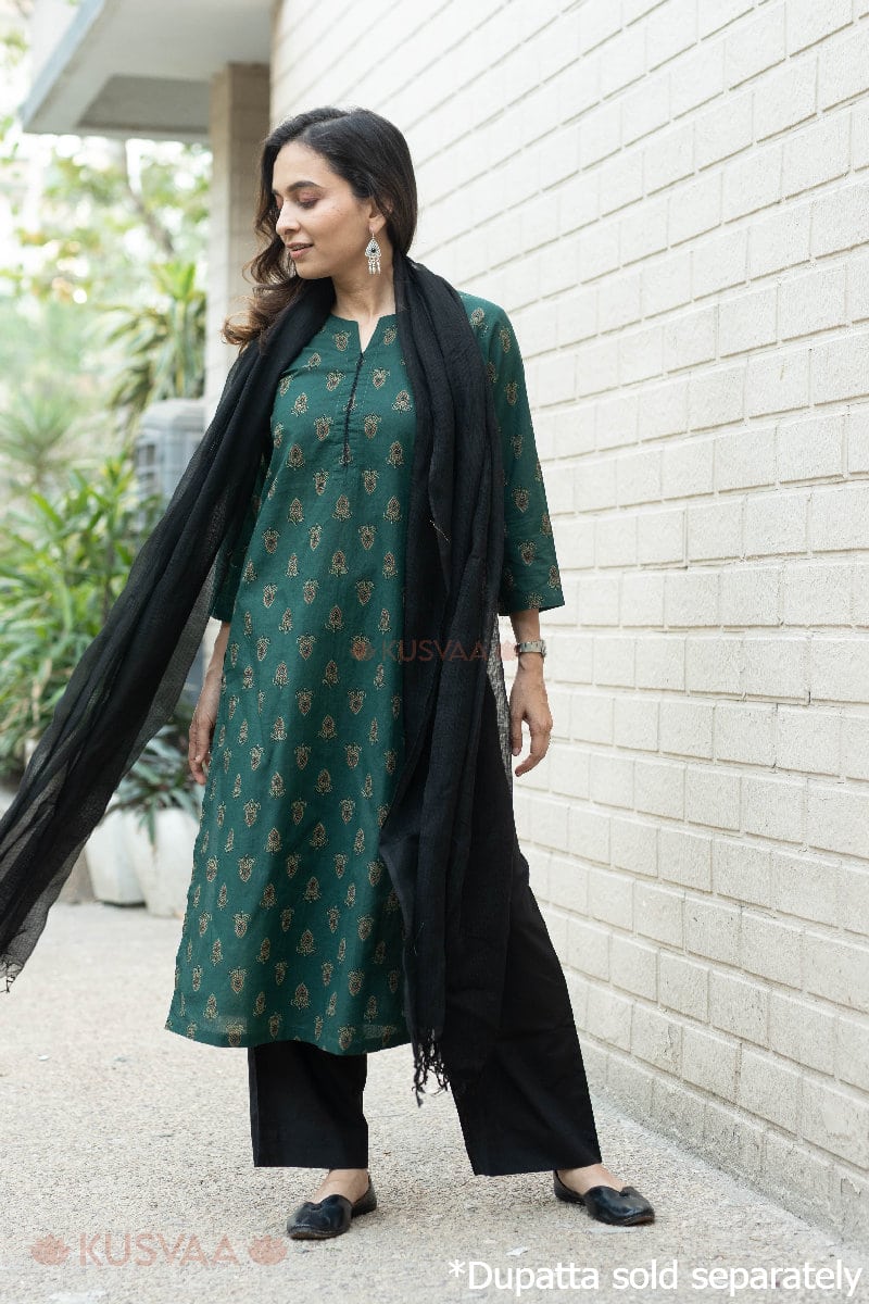 Image for Kusvaa Wkr302 Vivikta Cotton Straight Fit Kurta Closeup 2