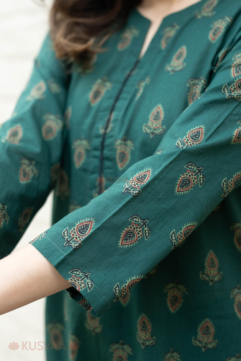 Image for Kusvaa Wkr302 Vivikta Cotton Straight Fit Kurta Closeup