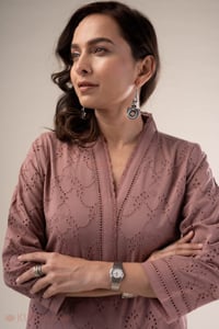 Image for Kusvaa Cood139 Marisha Cotton Schiffili Kurta Pant Set Featured