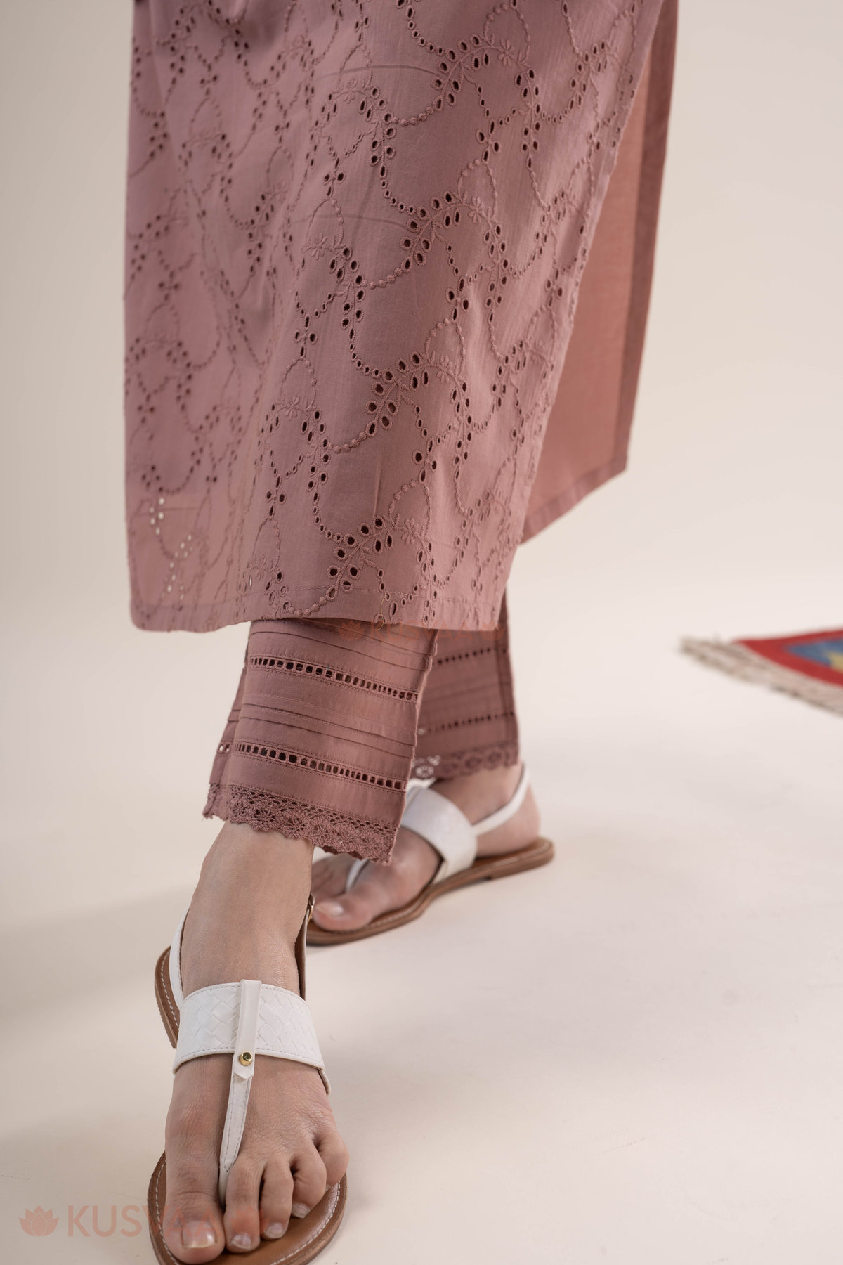 Image for Kusvaa Cood139 Marisha Cotton Schiffili Kurta Pant Set Pocket