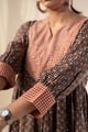 Image for Kusvaa Dr092 Gautami Cotton Handblock Dress Closeup