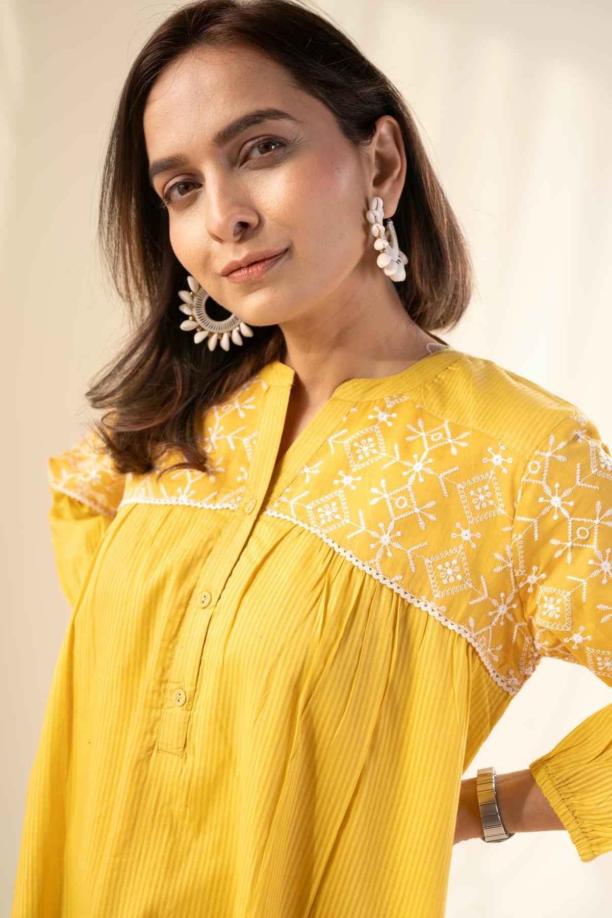 Image for Kusvaa Dr093 Punya Cotton Schiffli A Line Dress Featured