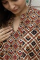 Image for Kusvaa Dr095 Yashasvi Cotton Handblock A Line Dress Closeup