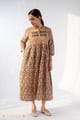 Image for Kusvaa Wkr285 Siya Cotton Handblock A Line Dress Front New