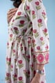 Image for Kusvaa Wkr298 Shaila Cotton Handblock A Line Kurta Closeup 2
