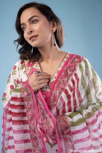 Image for Kusvaa Wkr298 Shaila Cotton Handblock A Line Kurta Featured
