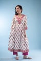 Image for Kusvaa Wkr298 Shaila Cotton Handblock A Line Kurta Front
