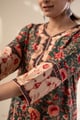 Image for Kusvaa Wkr299 Hritika Cotton Handblock Kurta Closeup 2