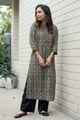 Image for Kusvaa Wkr301 Niyara Cotton Handblock Kurta Side