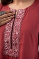 Image for Kusvaa Wkr304 Radhisha Cotton A Line Kurta Closeup