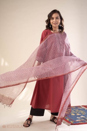 Image for Kusvaa Wkr304 Radhisha Cotton A Line Kurta Front