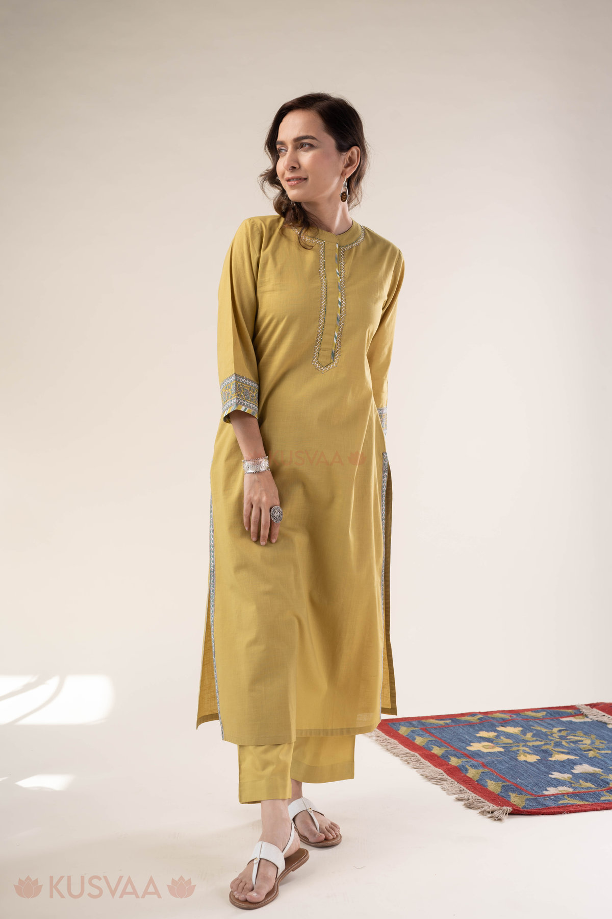 Image for Kusvaa Wkr305 Tarita Cotton Straight Fit Kurta Front