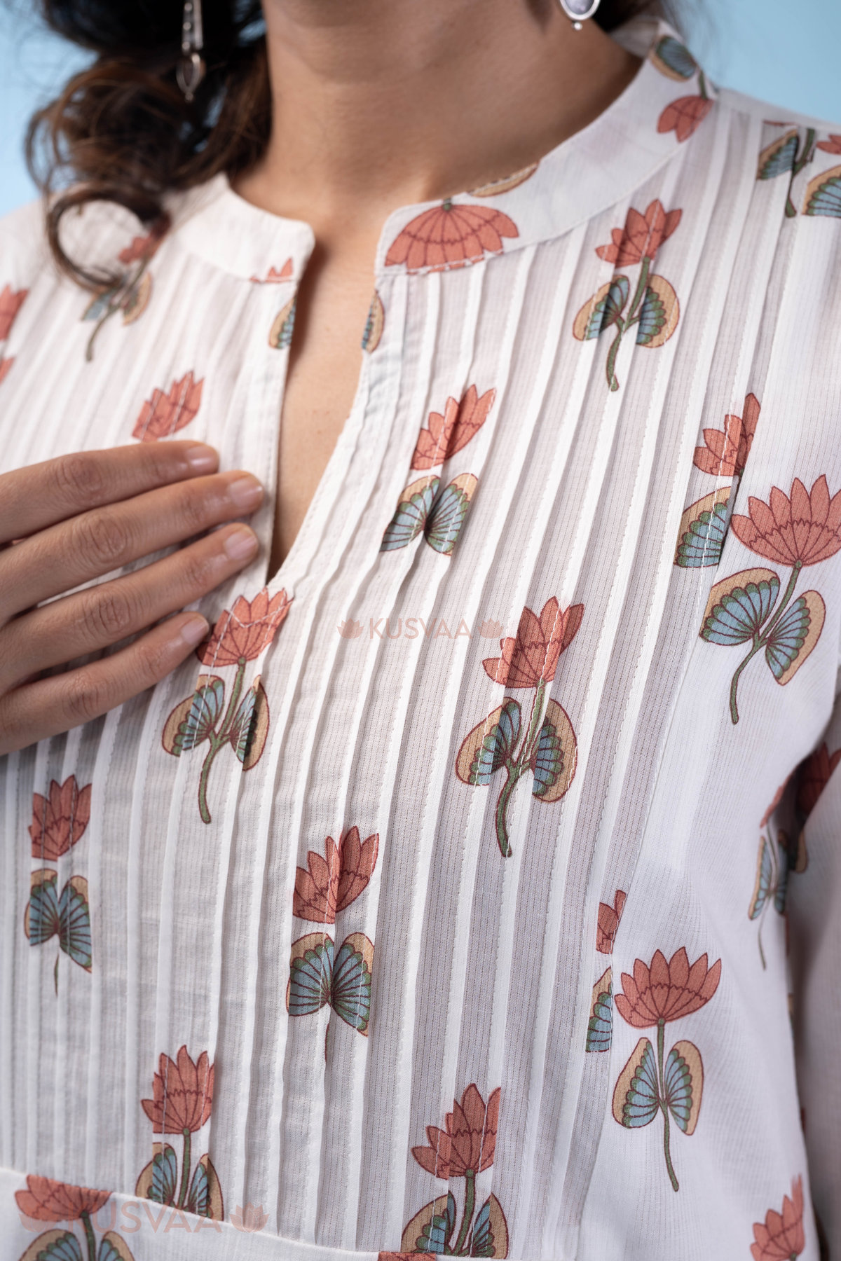 Image for Kusvaa Wkr306 Mihika Cotton Straight Fit Kurta Side