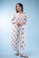 Image for Kusvaa Wkr306 Mihika Cotton Straight Fit Kurta Sitting