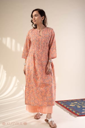 Image for Kusvaa Wkr307 Kanchana Cotton Straight Fit Kurta Side