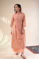 Image for Kusvaa Wkr307 Kanchana Cotton Straight Fit Kurta Side