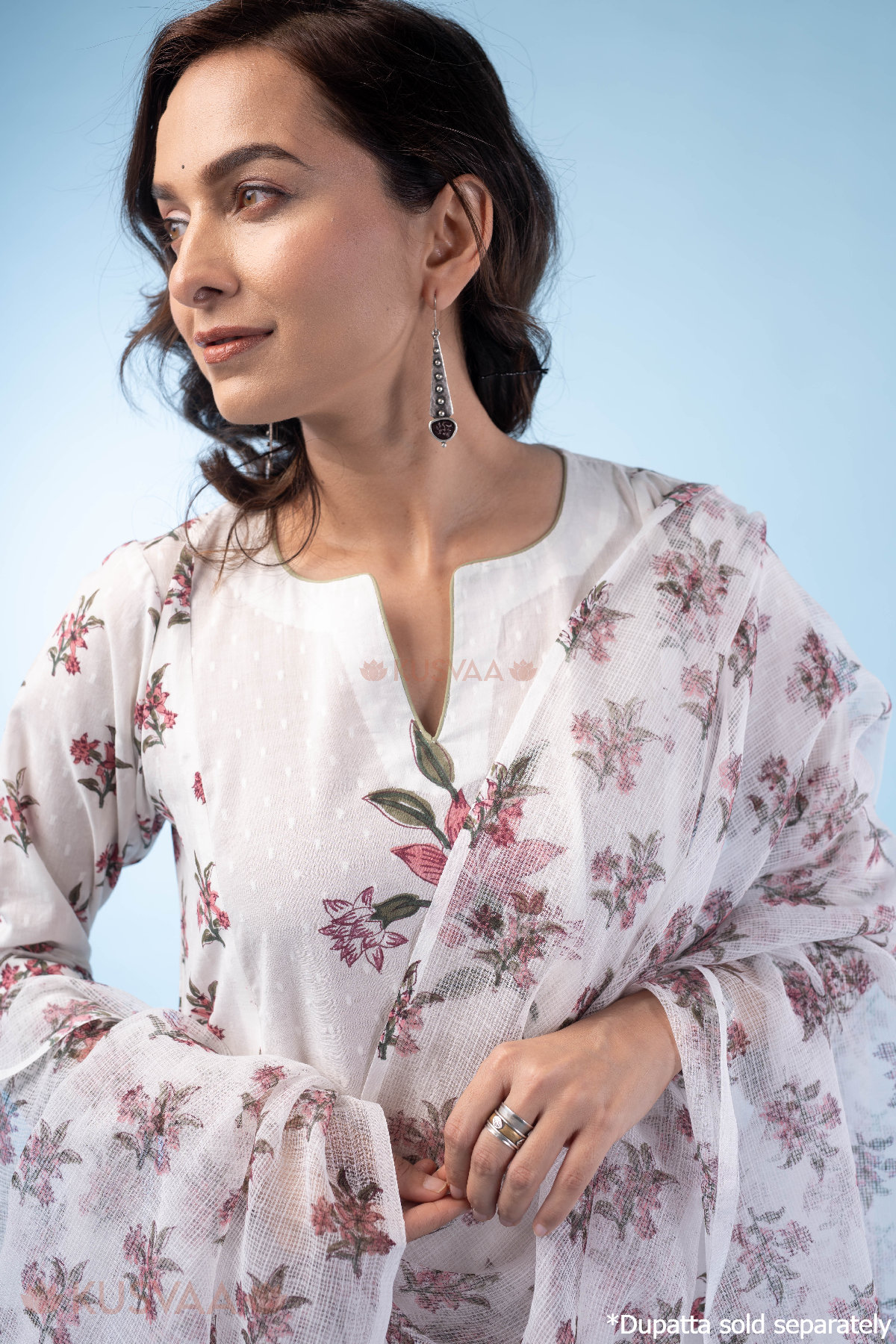 Image for Kusvaa Wkr308 Malati Handblock Cotton A Line Kurta Featured