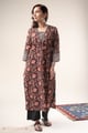 Image for Kusvaa Wkr317 Nayana Cotton Handblock Kurta Front