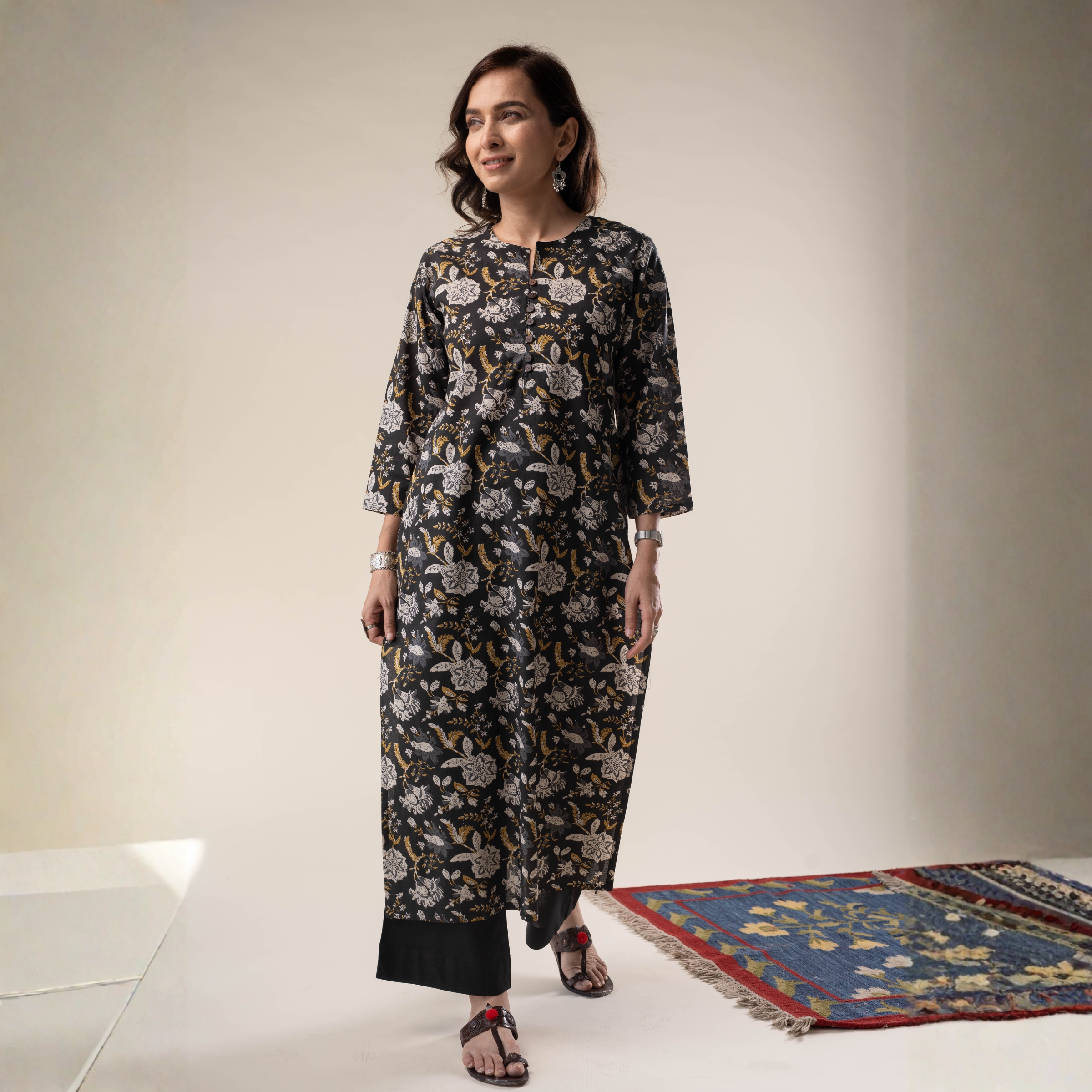 Image for Kusvaa Wkr318 Madhavi Cotton Straight Fit Kurta Front