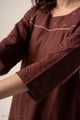 Image for Kusvaa Wkr324 Vidhi Cotton Schiffili A Line Kurta Closeup 2