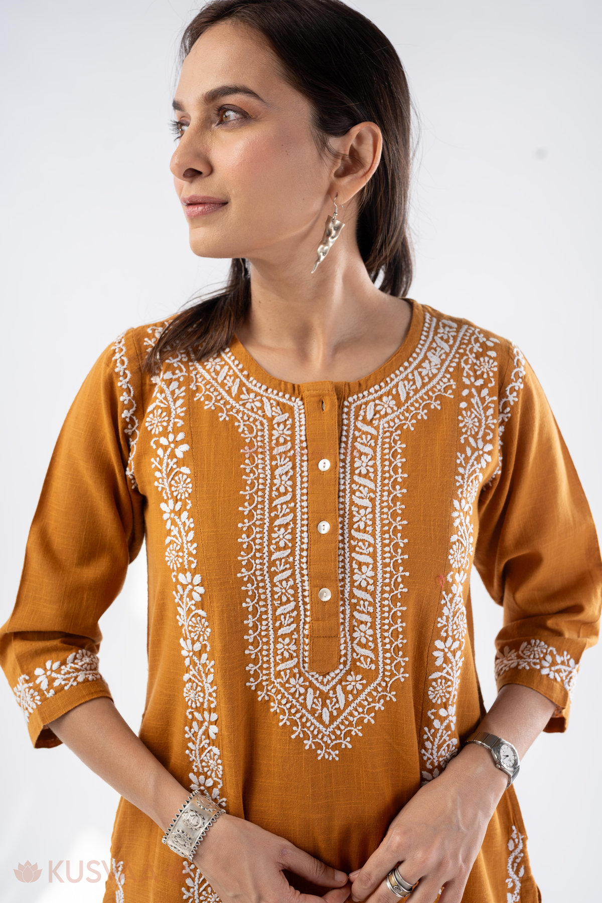 Image for Kusvaa Cood142 Swara Cotton Slub Kurta Pant Set Featured