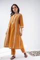 Image for Kusvaa Cood142 Swara Cotton Slub Kurta Pant Set Pattern