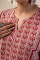 Image for Kusvaa Cood145 Prachi Cotton Handblock Kurta Pant Set Closeup