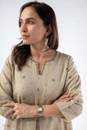 Image for Kusvaa Cood146 Anvita Cotton Jamdani Co Ord Set Featured