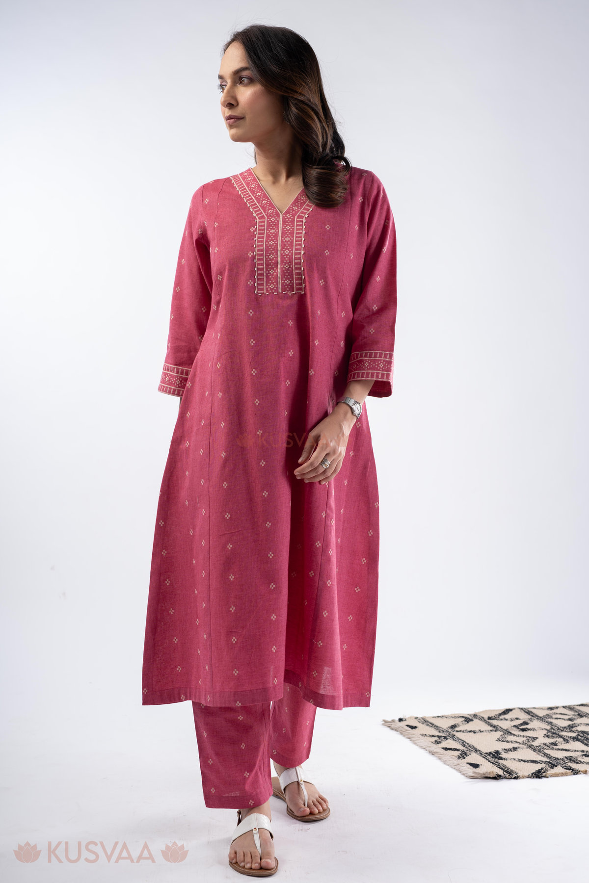 Image for Kusvaa Cood147 Akshata Handloom Cotton Co Ord Set Side