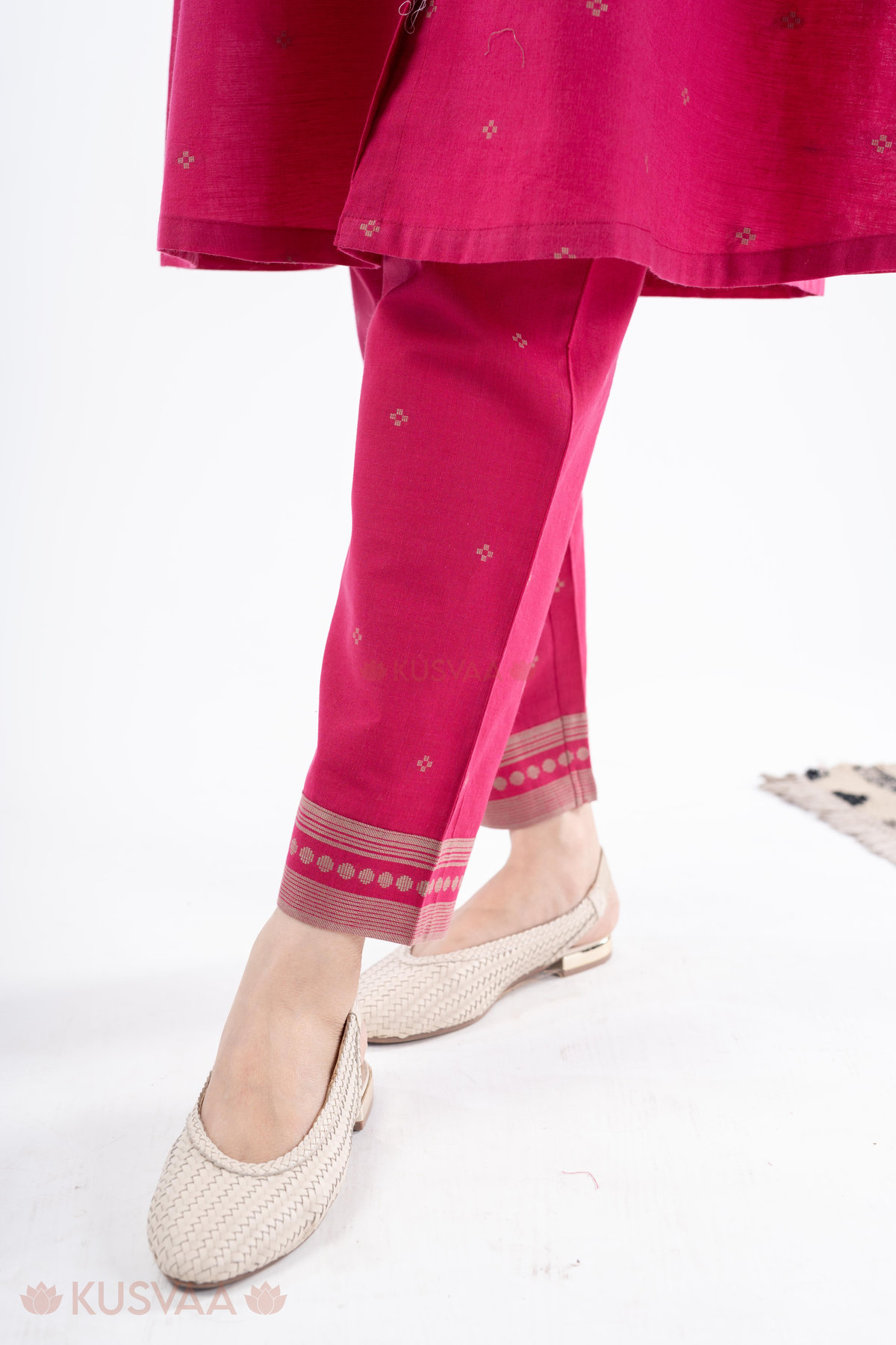 Image for Kusvaa Cood150 Yachya Handloom Cotton Co Ord Set Closeup 2