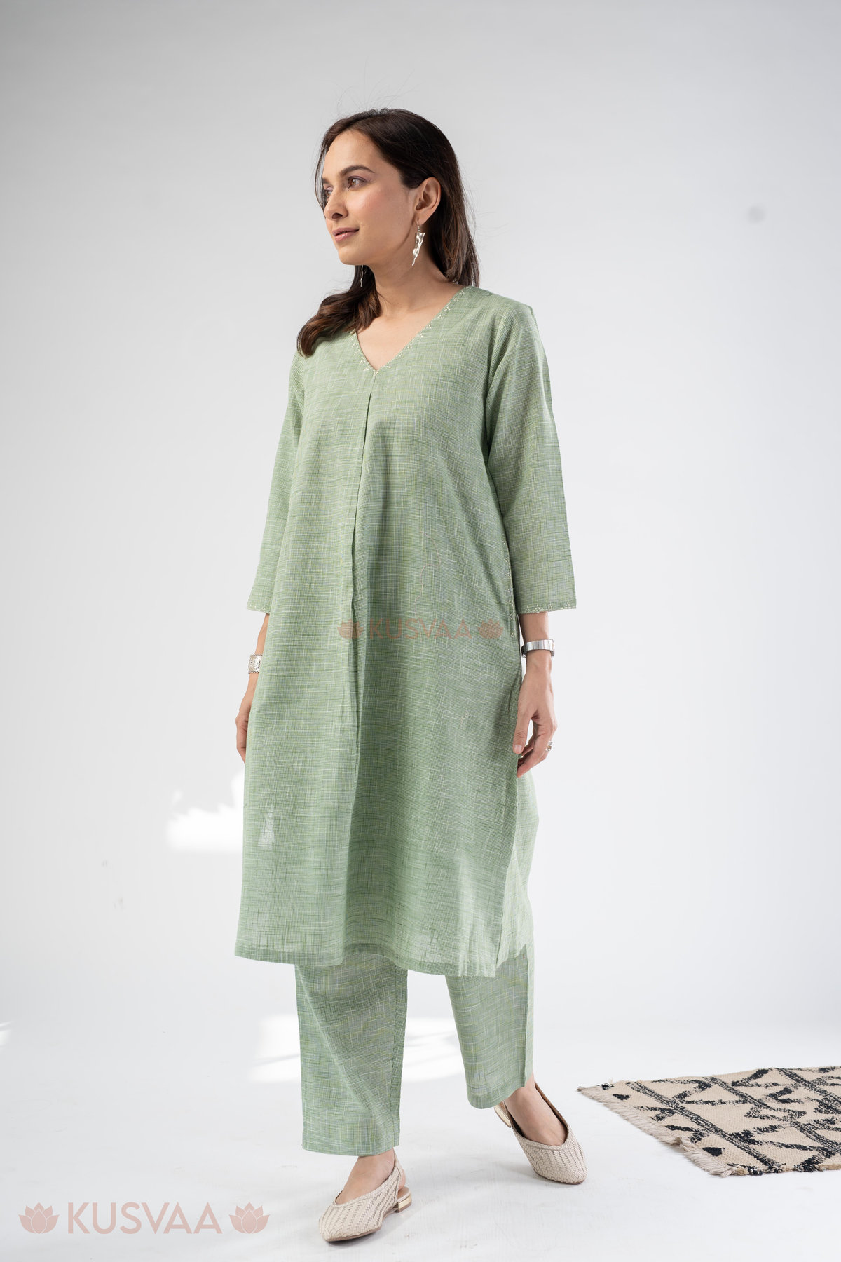 Image for Kusvaa Cood151 Chahat Handloom Cotton Co Ord Set Front