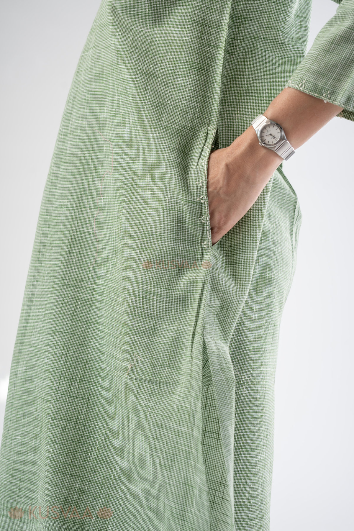 Image for Kusvaa Cood151 Chahat Handloom Cotton Co Ord Set Pocket
