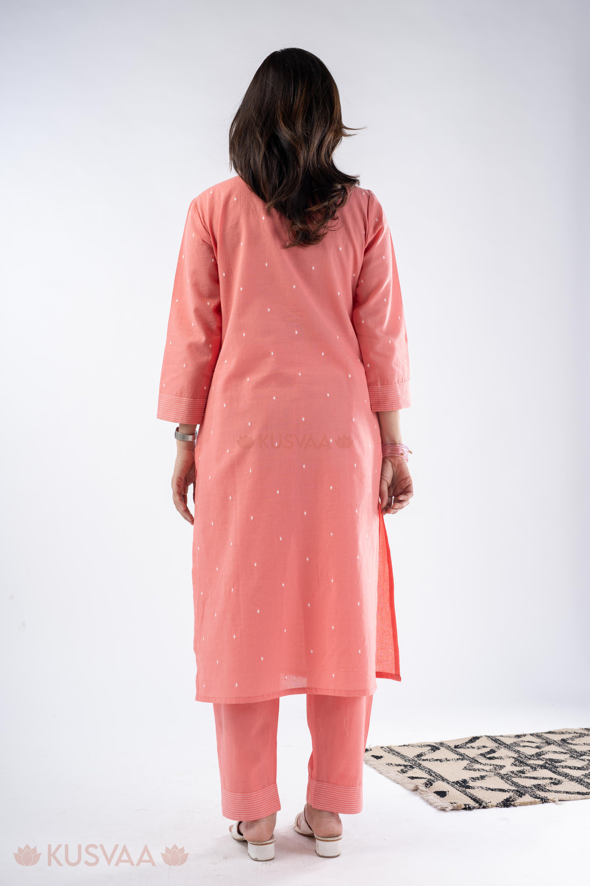 Image for Kusvaa Cood152 Anchal Handloom Cotton Co Ord Set Back