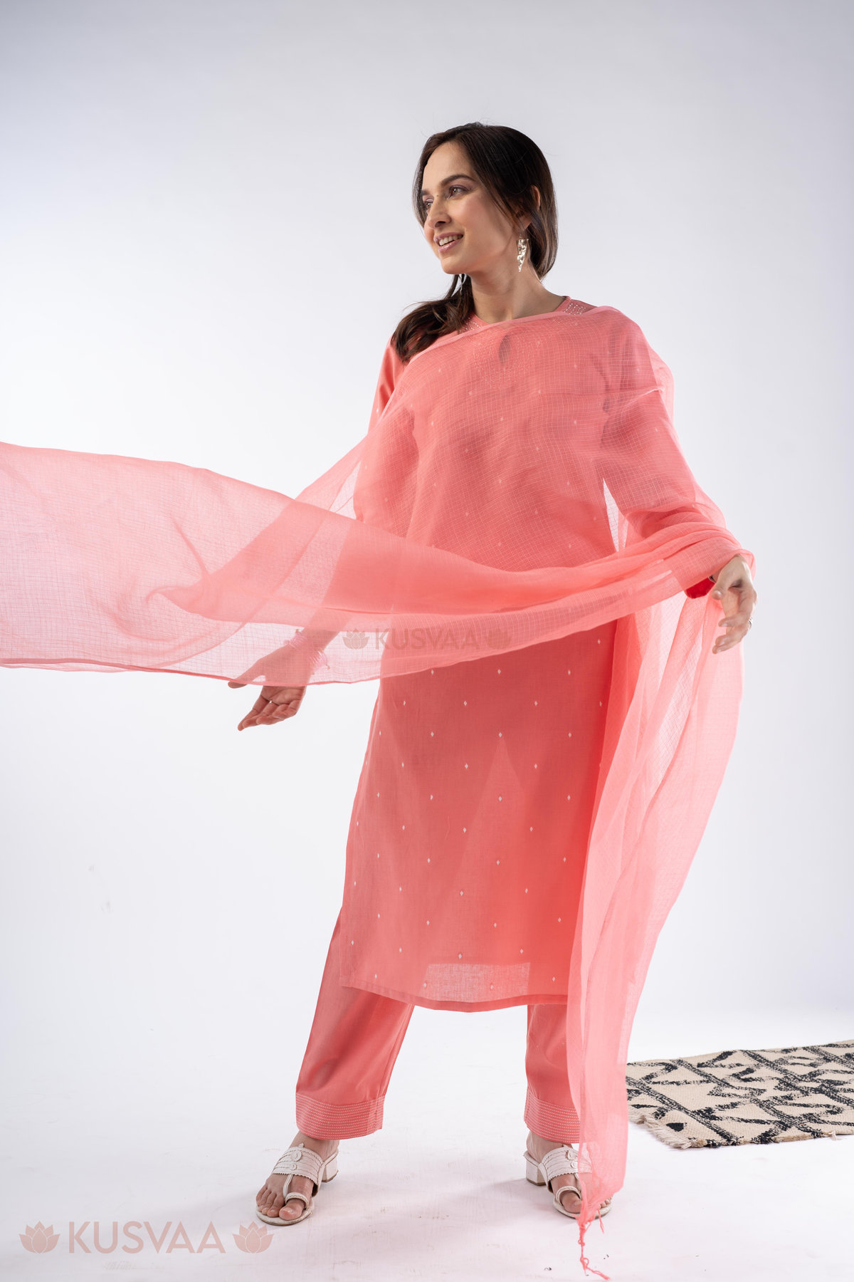 Image for Kusvaa Cood152 Anchal Handloom Cotton Co Ord Set Front