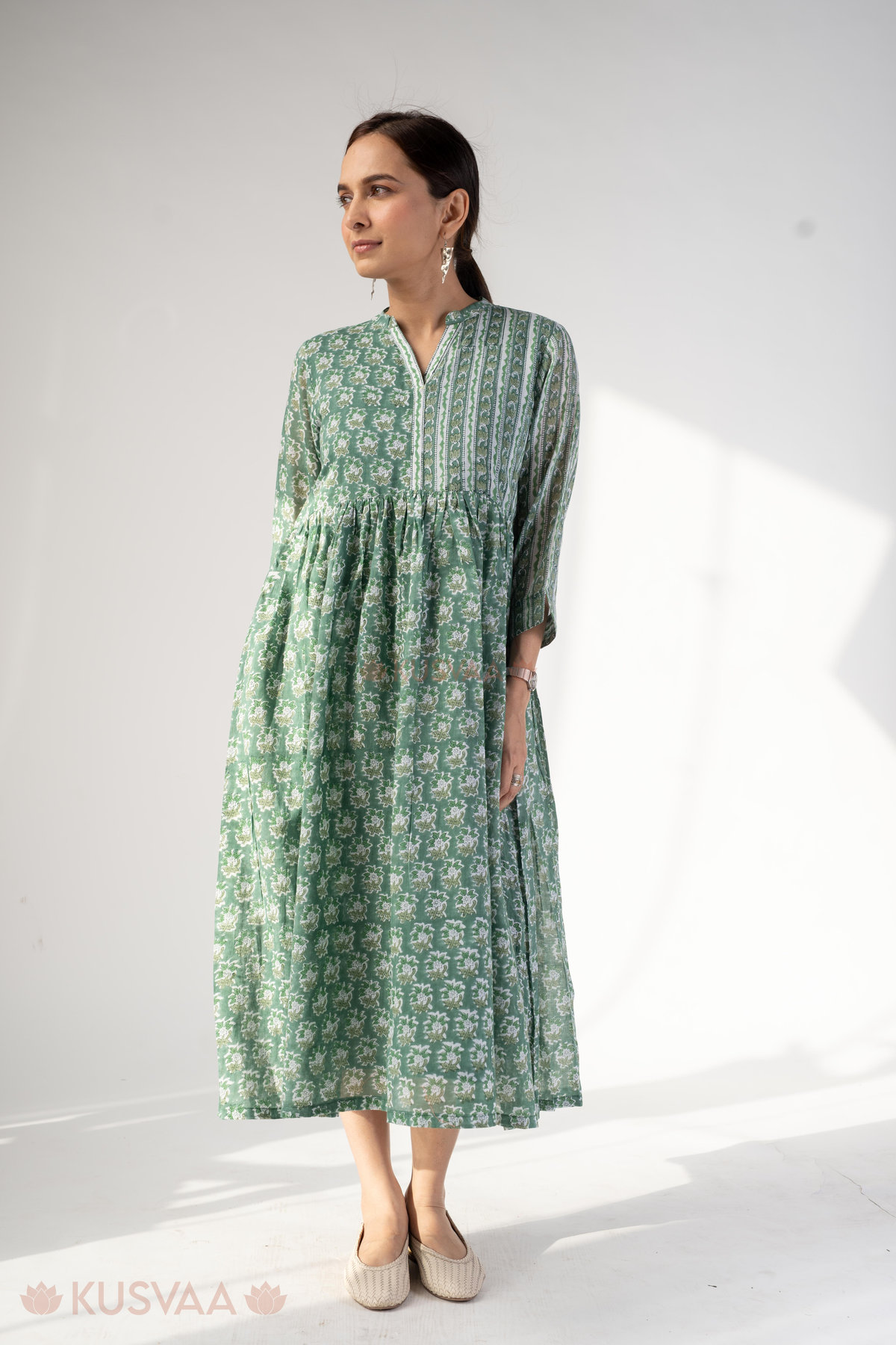 Image for Kusvaa Dr101 Svaksi Handblok Cotton A Line Dress Pattern