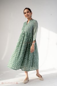 Image for Kusvaa Dr101 Svaksi Handblok Cotton A Line Dress Side