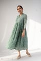 Image for Kusvaa Dr101 Svaksi Handblok Cotton A Line Dress Side