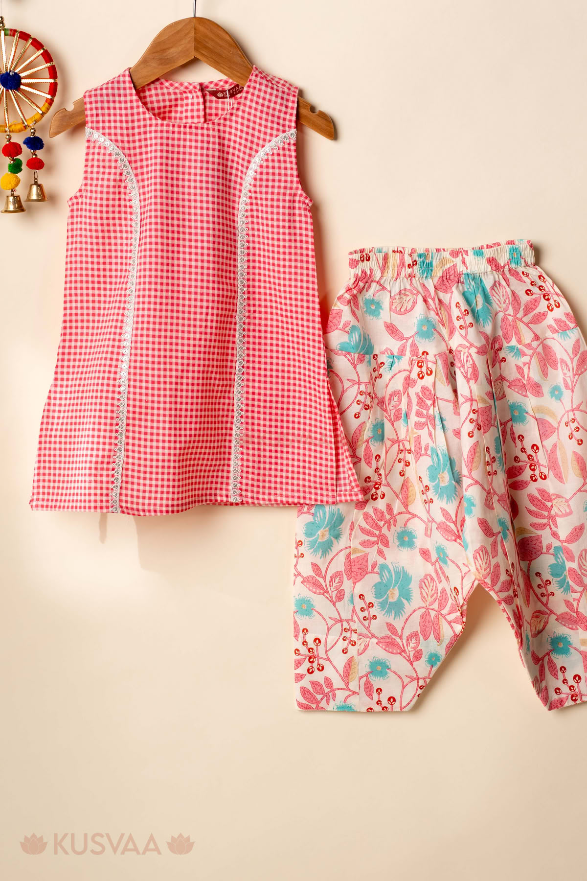 Image for Kusvaa Grw126 Meera Cotton Girls Top Pant Set Featured