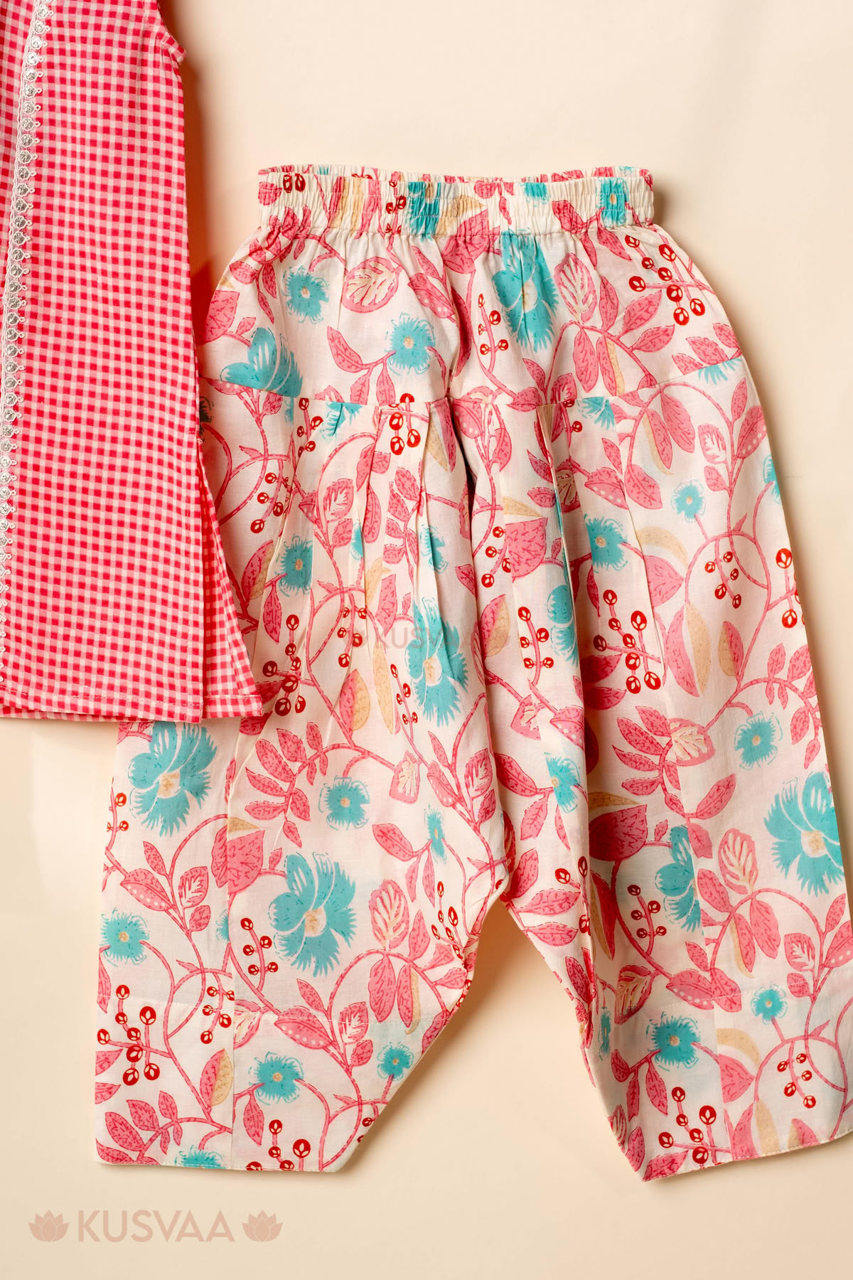 Image for Kusvaa Grw126 Meera Cotton Girls Top Pant Set Lower